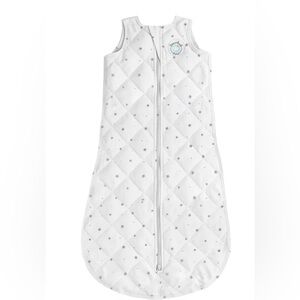 White Quilted Baby Sleep Sack - Soft Star Print